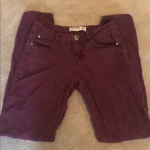 Burgundy denim pants